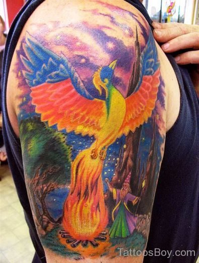 Yellow Phoenix Tattoo-TB1125